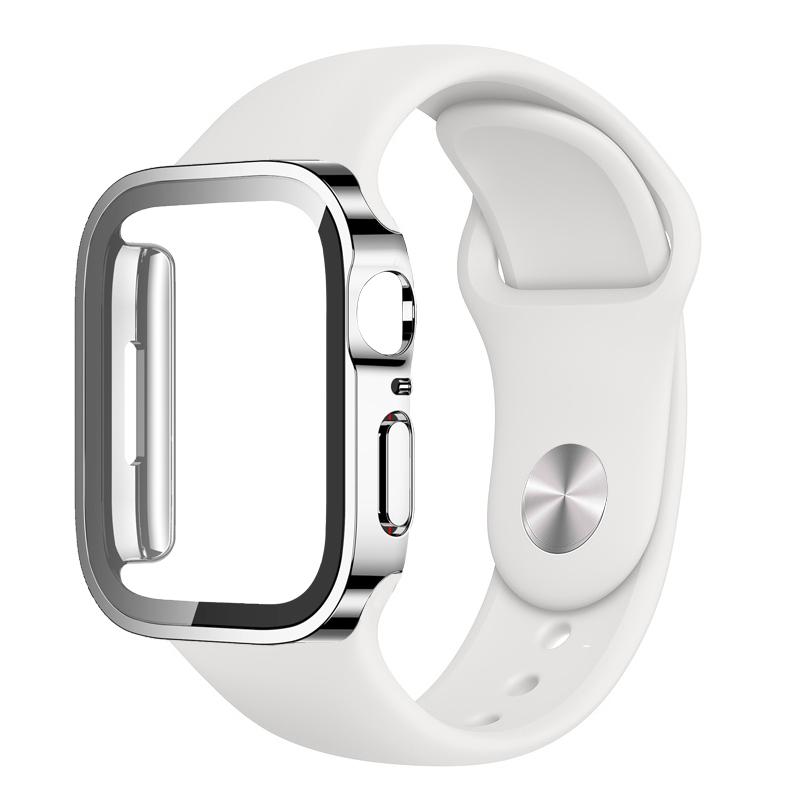 Watch Case Band For Apple Watch strap 44mm 45mm 40mm 41mm 45 mm sport Silicone bracelet iwatch series 8 7 6 5 4SE 9 Ultra 2 49mm