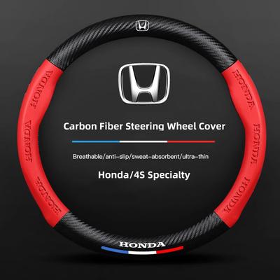 38 см Автомобильная карбоновая накладка на руль Для Civic FIT CRV Accord Jazz HRV Автомобильный интерьер Нескользящая накладка на руль