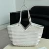 Handwoven Genuine Leather Tote Bag Women Large Capacity Casual Shoulder Vacation Style Basket