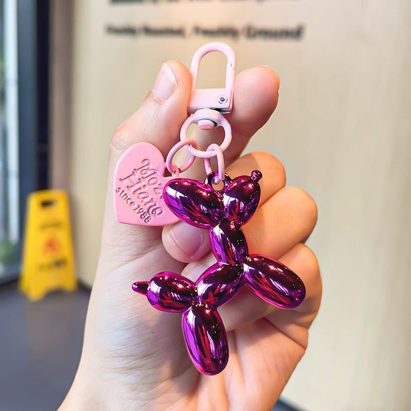 Mini Heart Balloon Dog Keychain Colorful Acrylic Charm Perfect Parties For