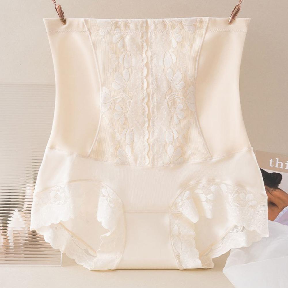 High Waist Lace Slimming Shapers Seamless Tummy Control Underwear Elastic Butt Lifter Briefs Women