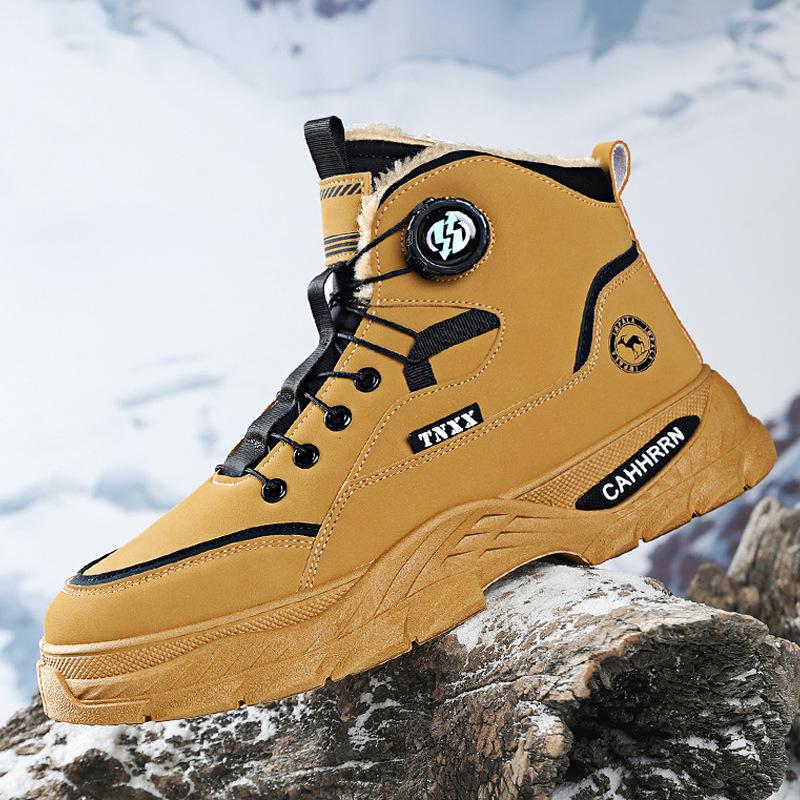 Зимние бархатные ботинки Мартин на высокой платформе, мужские, в британском стиле, ретро, универсальная обувь, на толстой подошве, утепленные, с хлопковой подкладкой, короткие ботинки