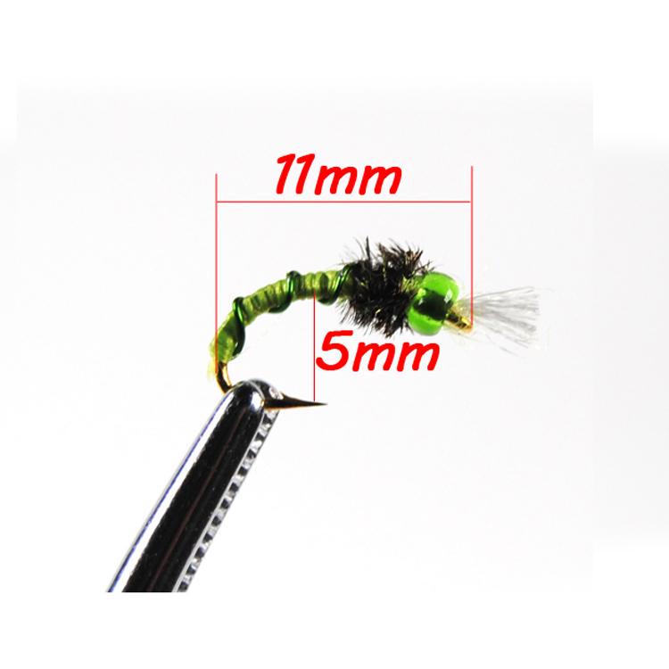4PCS Beadhead Nymph Chironomids Emergers Midge Fly Fishing Bait Trout Bluegill Carp