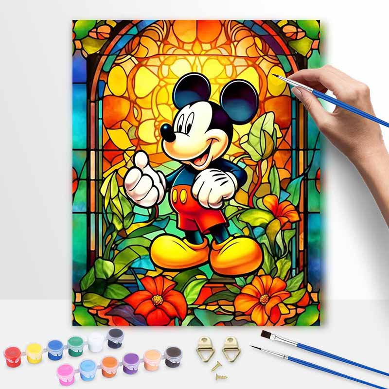 Disney Витражный Микки Маус Масляная Живопись Набор для Творчества Домашний Настенный Декор Ручная Работа Подарок для Взрослых Гостиная Спальня Офис Арт Поделки 130