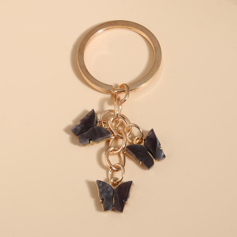Cute Colorful Butterfly Enamel Flying Animals Key Chains For Women Girls Accessorie Handmade Jewelry Bag Charm