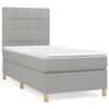 3142305 vidaXL Divan Bed with Mattress Light Grey 90x200 Cm Fabric