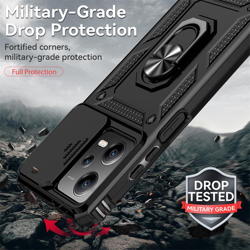 Противоударный чехол Armor для Xiaomi Poco X5 Pro PocoX5 5G с автомобильным магнитным кольцом-подставкой и защитой объектива для Poko Little X5Pro X 5 Pro