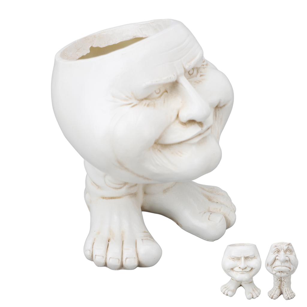 Цветочный горшок из смолы, инновационный изысканный ретро-горшок для цветов в стиле старика, суккулентный горшок для сада на открытом воздухе