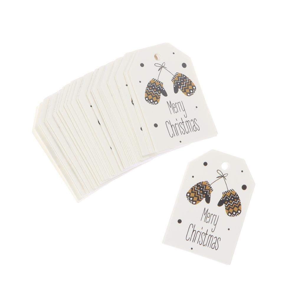 50 шт. Санта-Клаус крафт-бумага упаковочные принадлежности крафт-бирка подарочная упаковка навесные бирки рождественские этикетки
