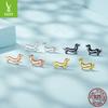 Popular Dachshund S925 Silver Stud Earrings, Cute And Lively Puppy Plain Silver Electroplated Stud Earrings.
