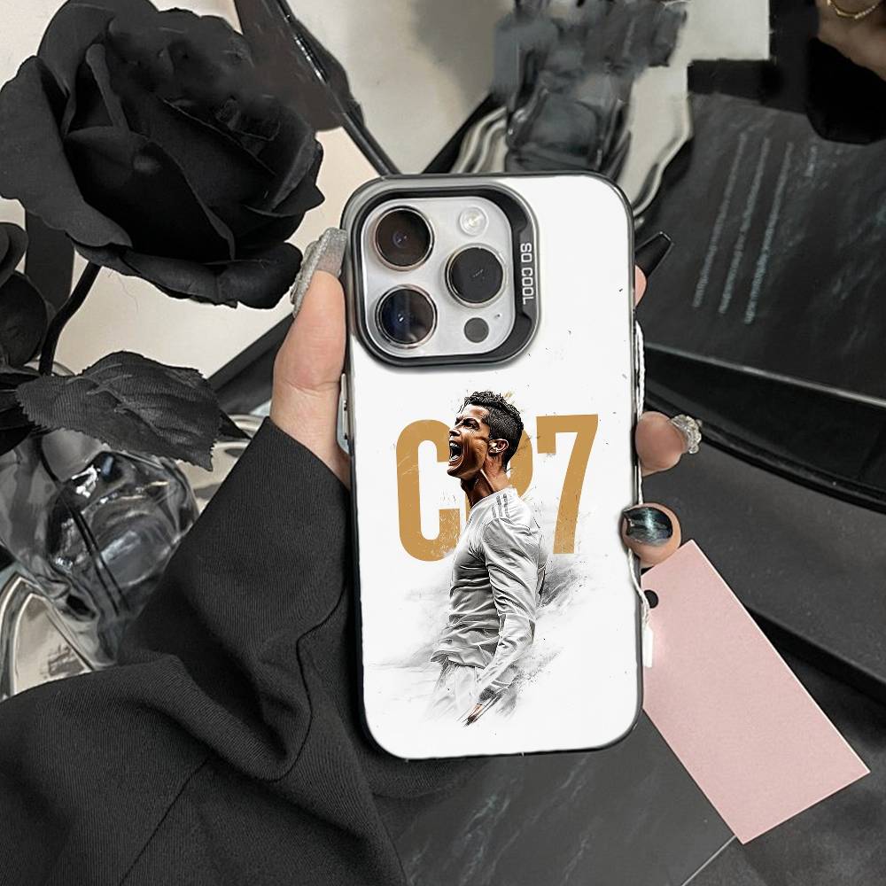 Чехол для телефона Player R-Ronaldo C-CR7 для iPhone 17,16,15,14,13,12,Pro MAX Черный Матовый Ударопрочный Чехол