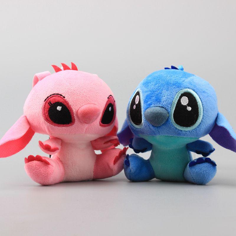 Kinds 2 Lilo And Stitch Plush Toy Hanging Key Chain Hanger Doll Pendant Mini