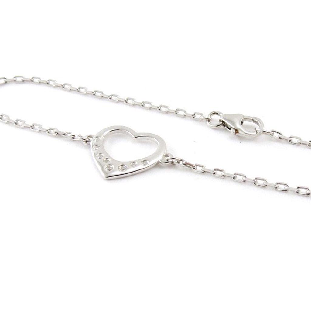 Les Trésors De Lily [J0840] - Серебряный браслет "Любовь" серебро белое (родиевое покрытие) - 13х12 мм