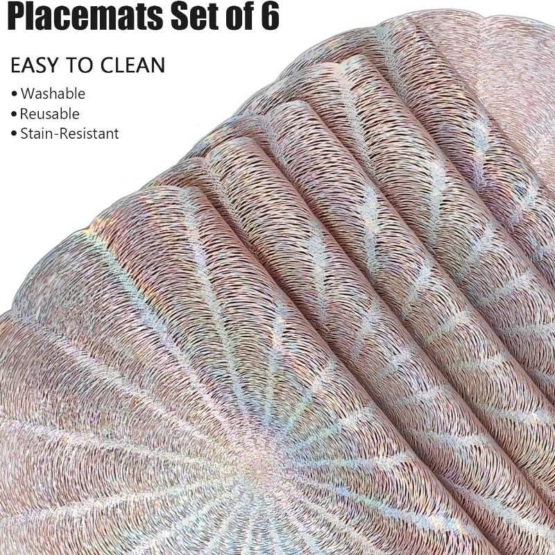 Набор из 6 подставок под тарелки Круглые Золотые Виниловые Легко моющиеся Нескользящие Жаростойкие 15" для Обеденного стола Свадебной вечеринки Фестиваля