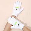 1 пара женских перчаток из кораллового флиса, мультяшные глаза, рты-сосиски, пятипалые термоперчатки, для улицы, для велоспорта, для холодной погоды, зимние, теплые, толстые перчатки