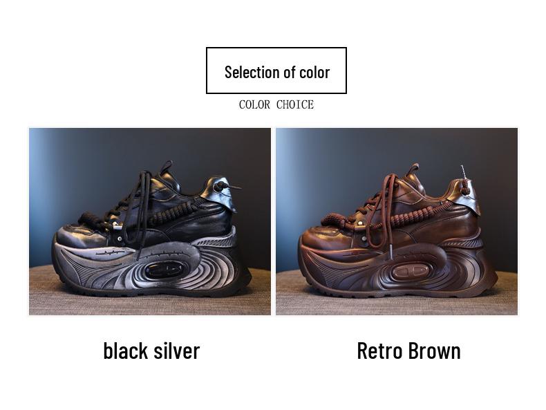 ZDW5587-7 Women's Vintage Distressed Thick Sole Platform Dad Sneakers, Autumn 2024 Collection.