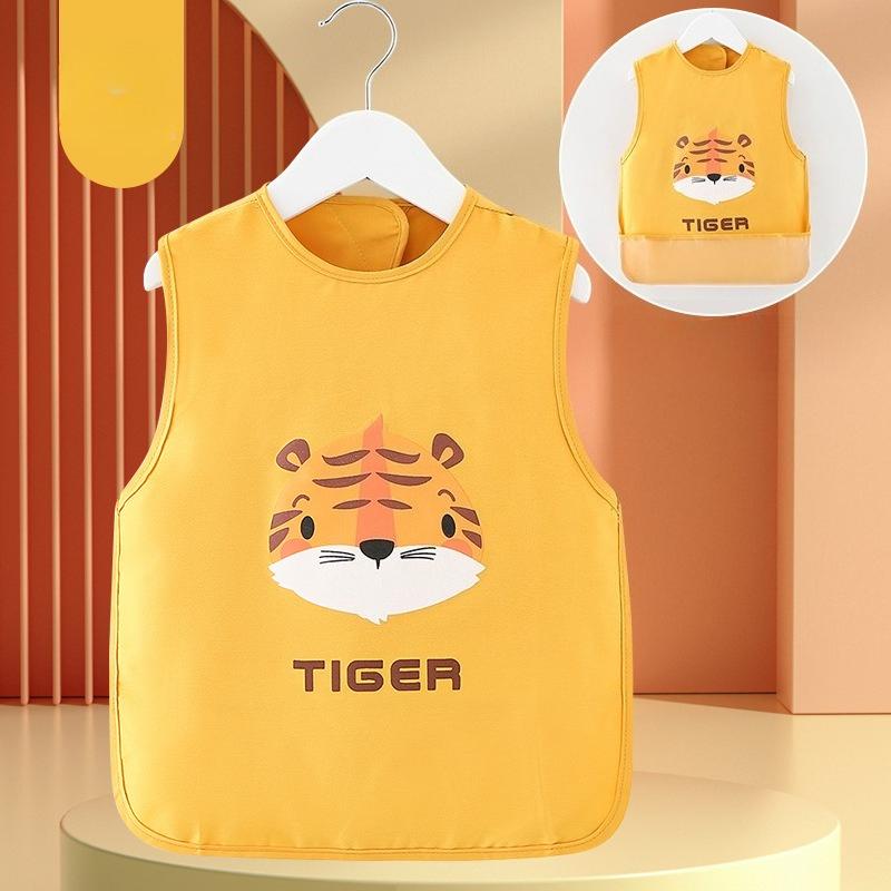 Мультяшные Водонепроницаемые Кавайные Детские Слюнявчики Без Рукавов, Ткань для Отрыжки после Еды, Защитный Фартук от Грязи, Слон, Жираф, Аксессуары для Кормления