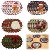 38cm Christmas Circular Waves Placemats Non Slip Heat Resistant Table Mats Christmas Decor Tablecloth