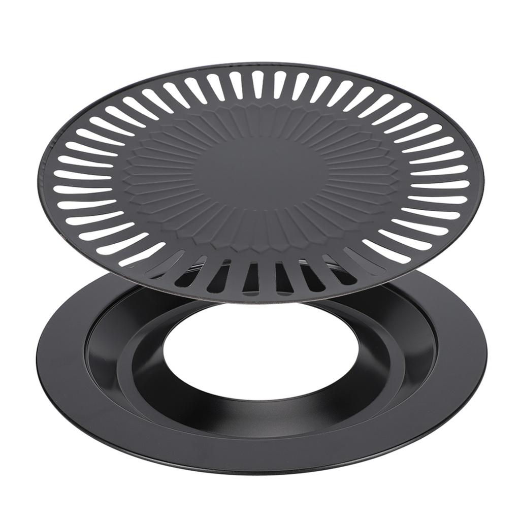 Household Barbecue Pan Smokeless Round Nonstick Baking Tray BBQ Roasting Tray Kitchen Utensils