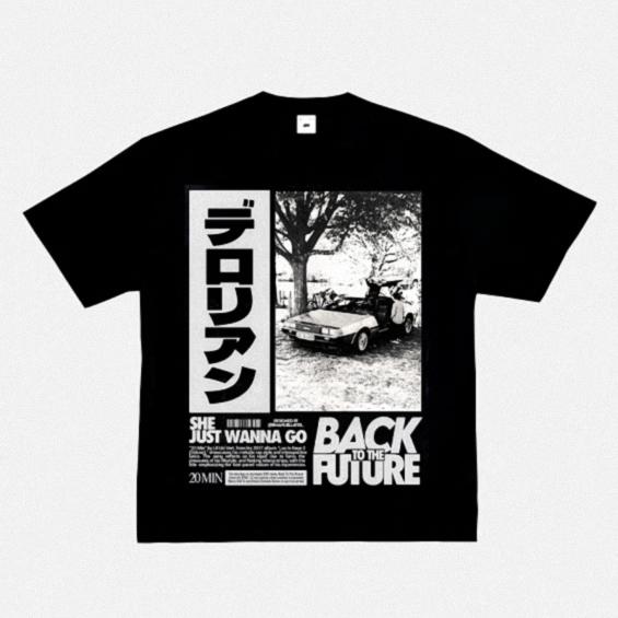 2024 RWB Car Black and White Short Sleeve JDM Car Culture T-shirt Hip Hop American Small Neckline Hiphop Top Vintage