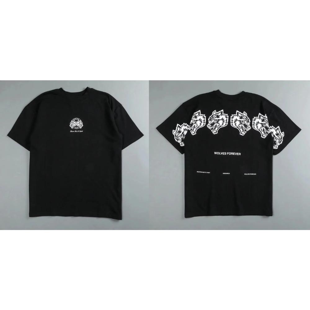 Спортивные футболки Darc Wolf Оверсайз Графический принт Техника DTG Тренировка Спортзал Фитнес Мужские футболки с коротким рукавом Футболки Darc Wolves