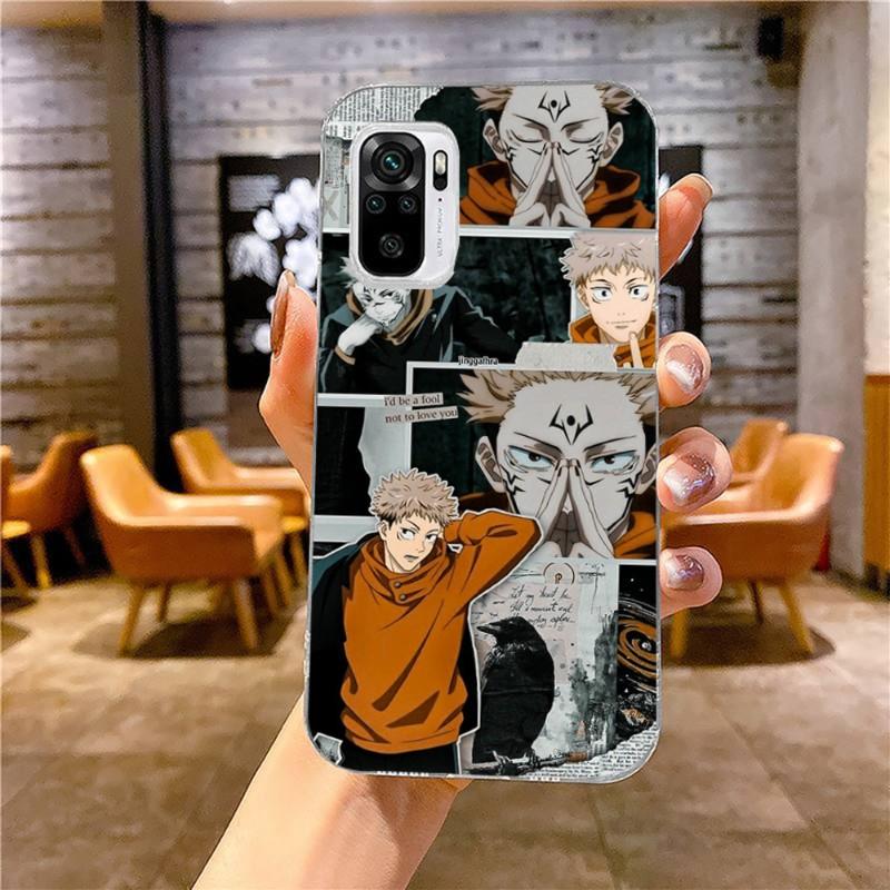 Jujutsu Kaisen Phone Case For Xiaomi 12 11T 10 9 Redmi Note 11 10 10S Pro Redmi 9 9A 8 Transparent Phone Cover