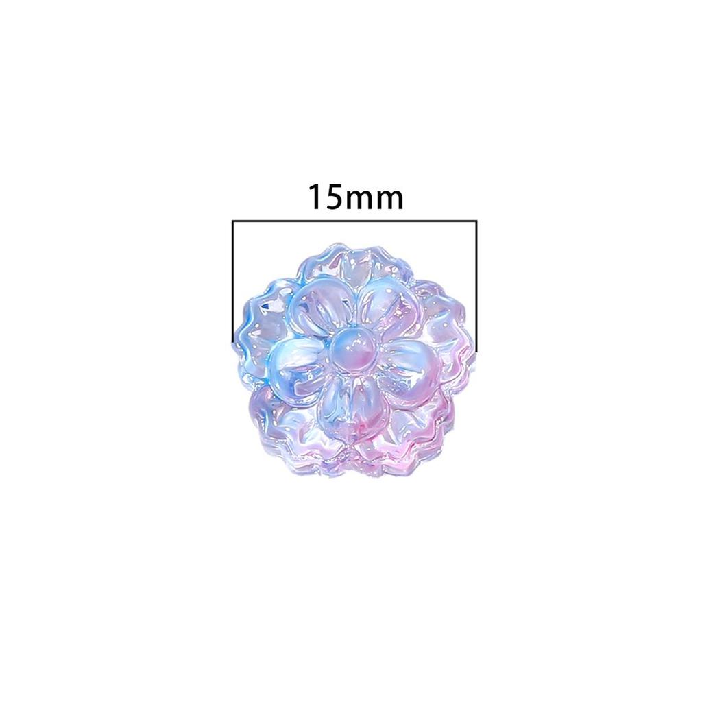 Разноцветные стеклянные бусины в форме близнецов в форме цветка 15 мм 10 шт. Для изготовления украшений DIY браслет ожерелье