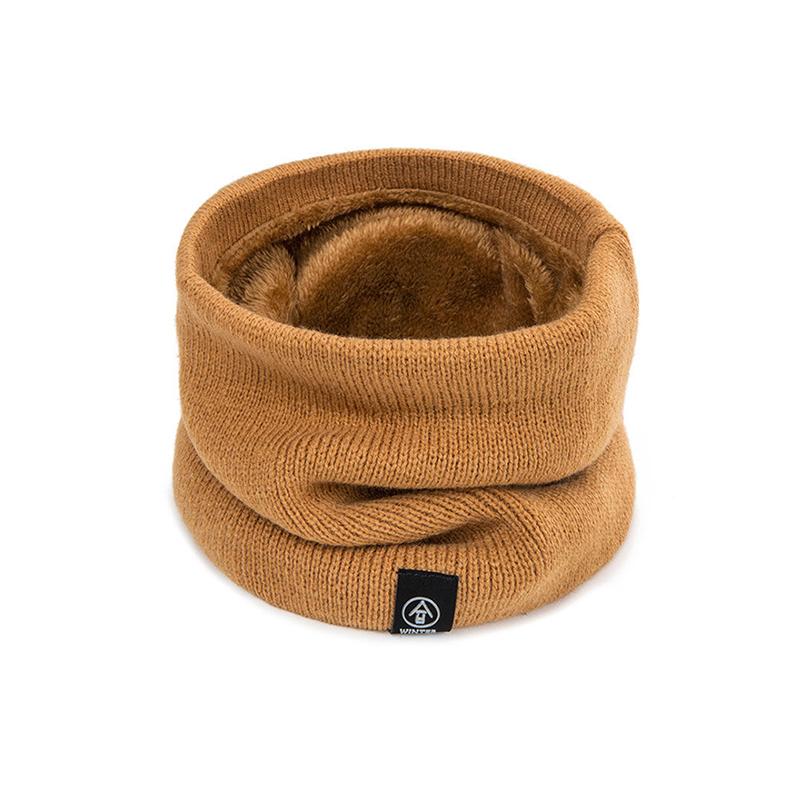 Knitted Scarf Winter Warm Snood Scarves Solid Thicken Wool Fur Neck Warmer Unisex Men Neck Scarfs Ring Female Pullover Scarf