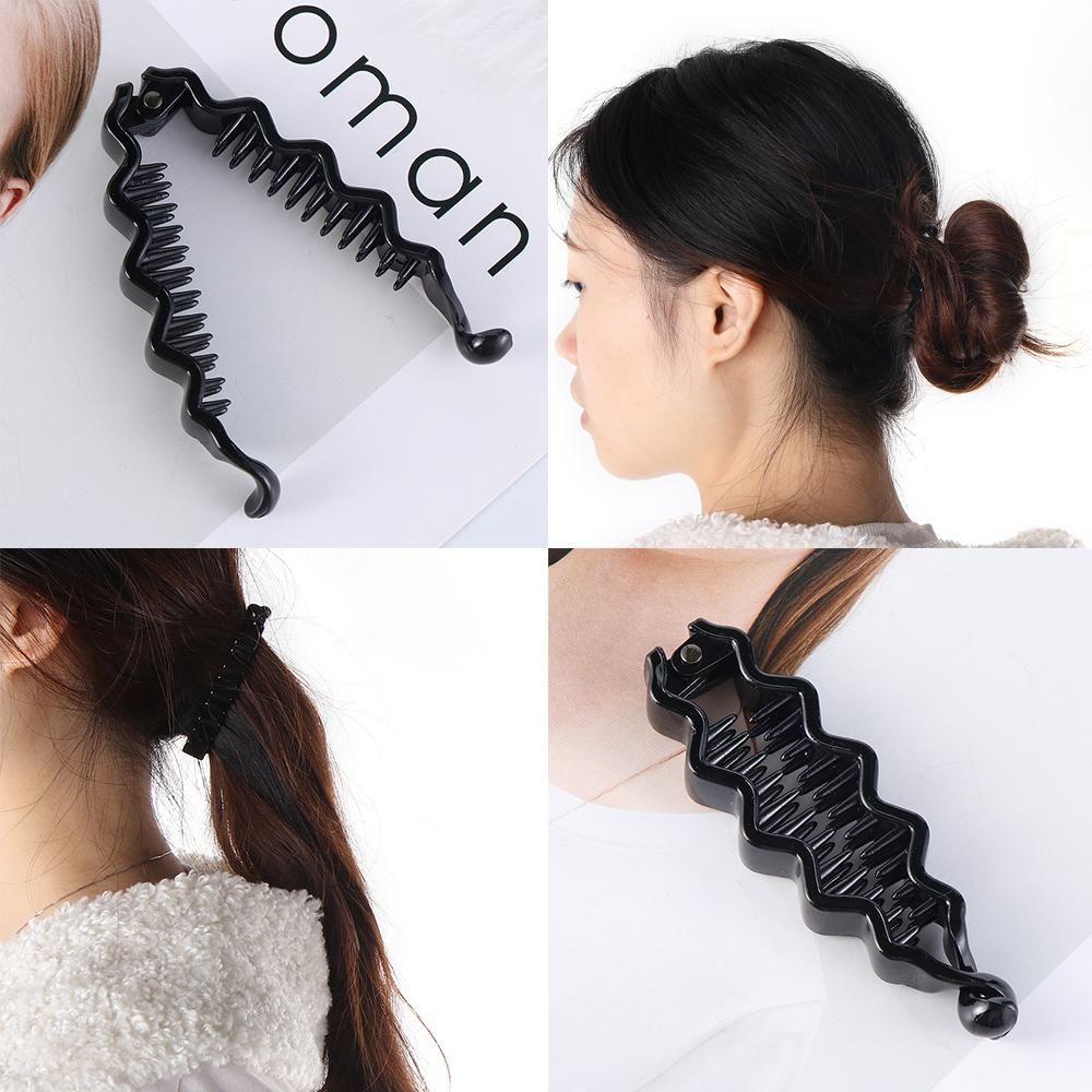 Женские модные инструменты для укладки волос, черная заколка-банан, держатель для хвоста, заколка-зажим для волос из АБС-пластика