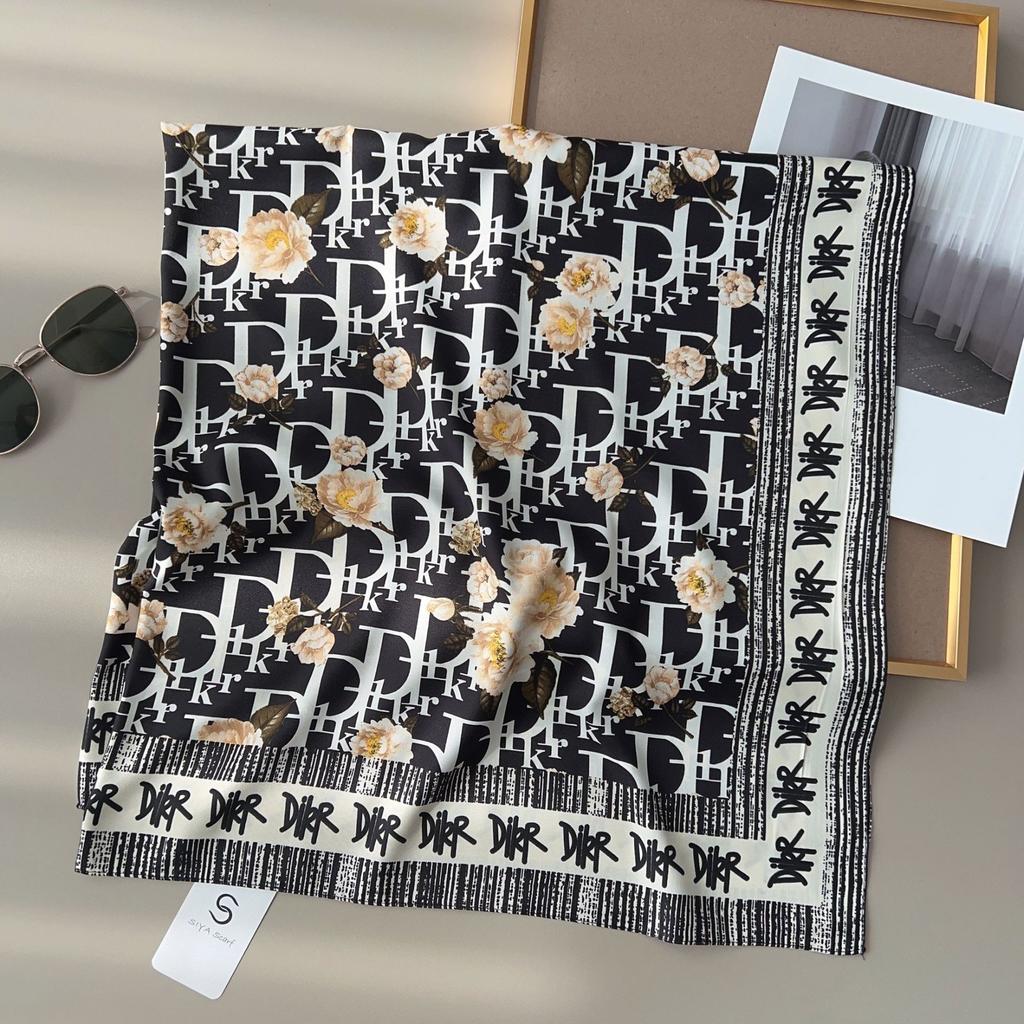 90 см квадратный большой квадратный шарф Four Seasons, роскошная декоративная рубашка, профессиональный платок, повязка на голову, солнцезащитный платок