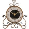 Analog Table Clock Antique Style 10 In Dial 6 In Desk Clock Art Unique For Home Office Decor Metal Iron Glass