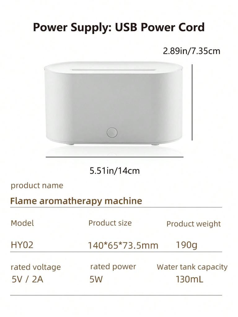 New Flame Air Humidifier Aroma Diffuser 160mL Ultrasonic Cool Mist Maker Fogger Led Essential Oil Simulation Flame Lamp Difusor