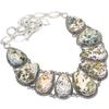 Ocean Jasper Gemstone Handmade Ethnic 925 Silver Necklace 18" JCN353-86