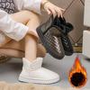 Women's Large Size Soft Sole Heightening Winter Warm Fur One Anti-slip Snow Boots Plush Lined Ankle Boots Outdoor Sports Cotton Boots