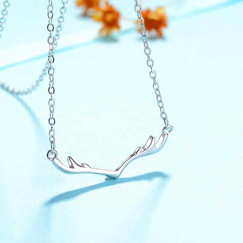 Ожерелье с оленем из стерлингового серебра S925 One Deer Has You Простая мода в корейском стиле Темпераментная дикая ключичная цепочка из серебра Аксессуары Ювелирные изделия