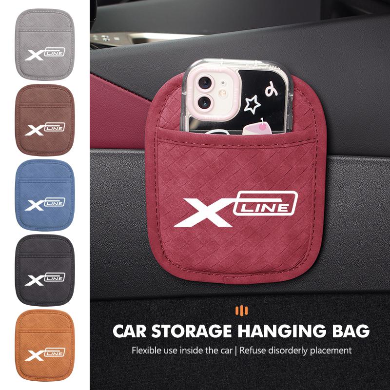 BBEC3 Leather Car Styling Hanging Phone Protector Bag Door Side Pocket Storage Accessories For KIA Xline Sportage Optima Ceed Soul