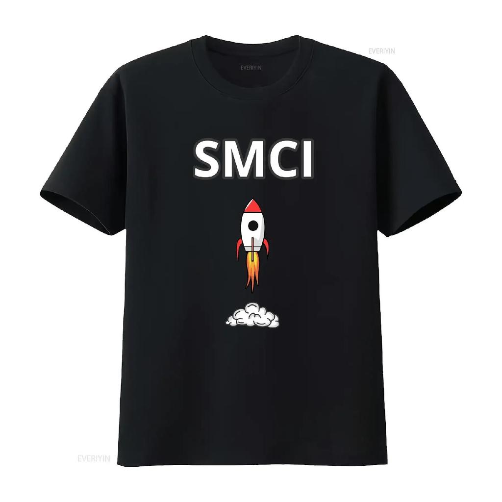 SMCI тикер акции футболка супер микрокомпьютер мерч рынок инвестор трейдер винтажный стирка графика повседневный эластичный