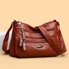 Women's Soft Leather Bag Women's Bag Middle-aged Mother Bag Single Shoulder Women's Bag Large Capacity Crossbody Bag Small Bag