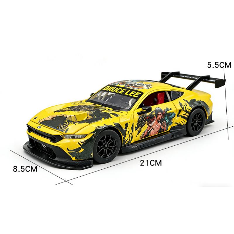 НОВЫЙ 1/24 Модель гоночного автомобиля Ford Mustang GT3 Lee Alloy со звуком и светом, с механизмом pull-back, Детская игрушка, Коллекционный предмет, Подарок на день рождения