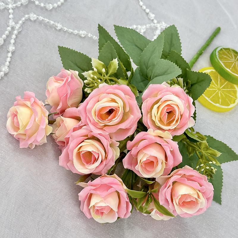Artificial Flower Rose Wedding Hotel Restaurant Room Decoration Desktop Ornament