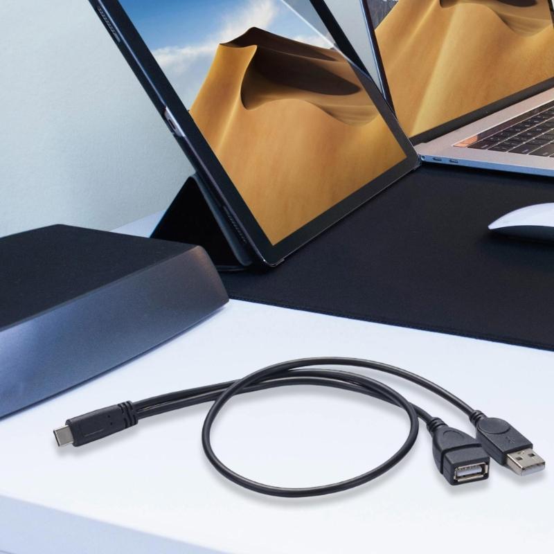 USB C - USB (Female/Male) OTG адаптер-кабель с функцией зарядки для телефонов, планшетов, для мышей, клавиатур, дисков