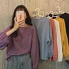 Women's Lantern Sleeve Long-Sleeve T-Shirt - Solid Color, Loose Fit, Spring/Autumn 2025 Trend.