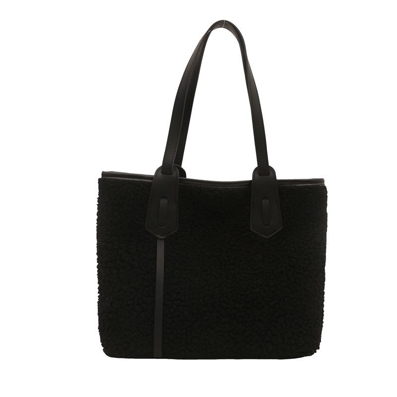 Плюшевая сумка Женская повседневная сумка большой вместимости Универсальная плюшевая сумка-тоут для поездок