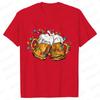Merry Christmas Beers Men's T-shirt Drinking Lover Tees Shirt Funny Santa Beer Christmas Lights Graphic Oversized Tops for Men
