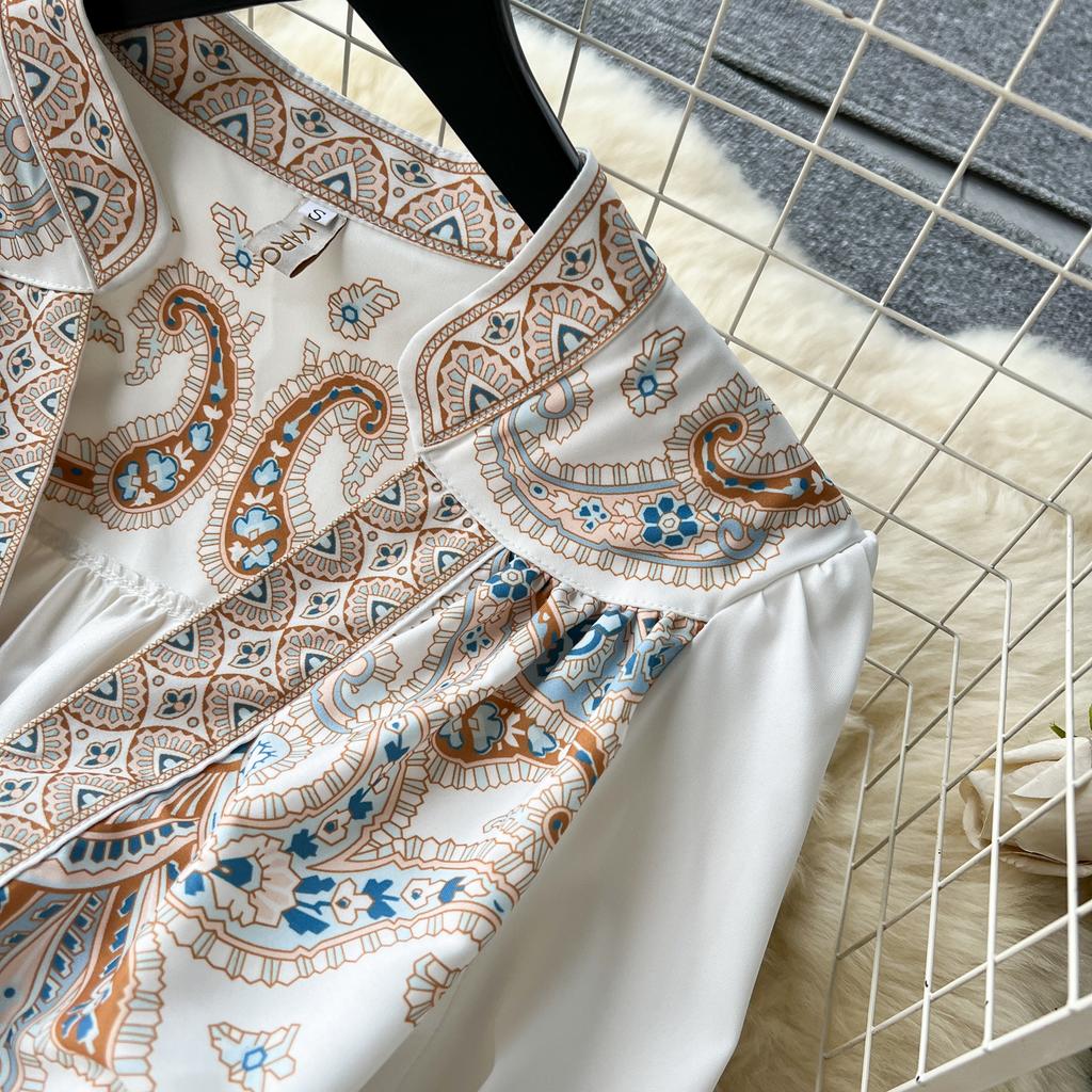 Элегантное длинное платье во французском стиле ретро, женские вечерние платья в придворном стиле с принтом пейсли, женские тонкие длинные платья трапециевидной формы с v-образным вырезом