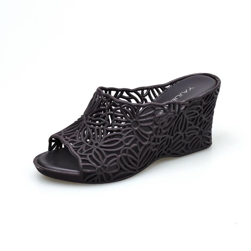 Женские сандалии на высоком каблуке, повседневная обувь на толстой подошве, женские летние сандалии на танкетке для отдыха, женская обувь, женские шлепанцы на платформе