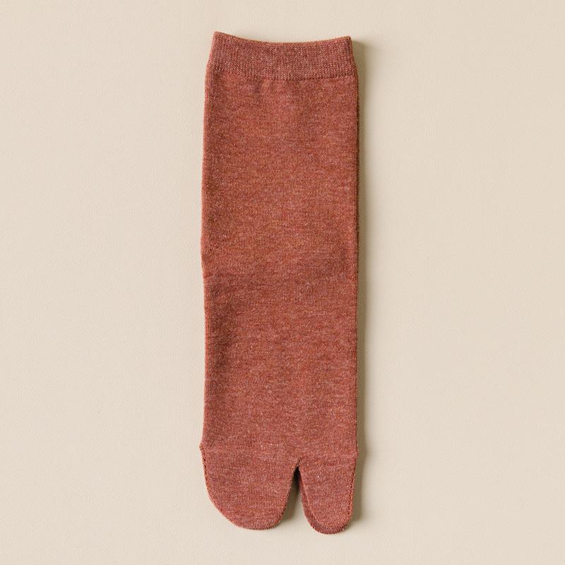 1 пара женских носков, однотонные, с двумя пальцами, мягкие, высокоэластичные, противоскользящие, с защитой лодыжки, впитывающие пот, осенне-зимние носки