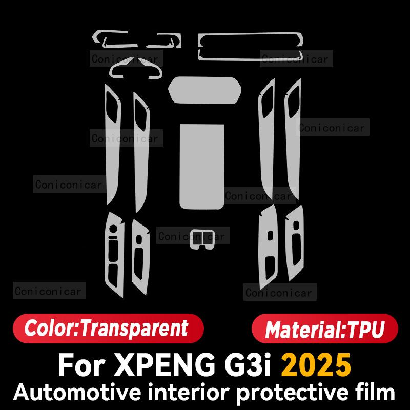 For XPENG G3i 2025 Car Interior Center Console Instrument Dashboard Protective Film Anti-scratch Sticker Accessories