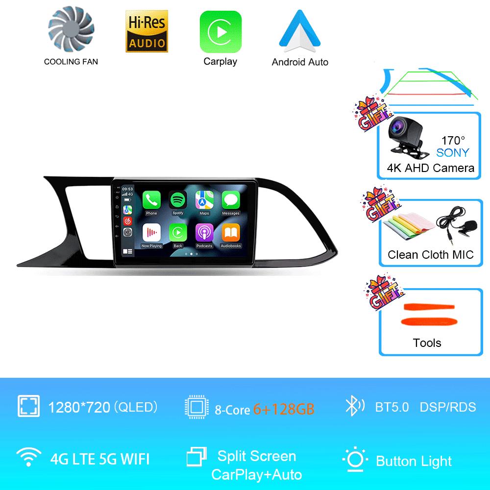 Автомобильное радио Android 14 Carplay Auto для Seat Leon 3 MK3 2012-2020 GPS-навигация 4G WIFI Мультимедийный видеоплеер Стерео 360 Камера