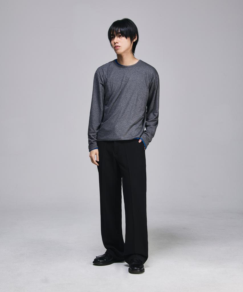 SIGNATURE [Summer Fabric Added] Semi-Bootcut Slacks [Black]